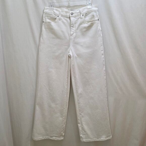 Banana Republic Stretch Relaxed Fit High-Rise Wide Leg Pure White Jeans, 28/6 - Picture 1 of 9